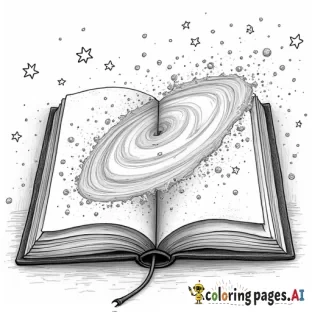 Galaxy inside of a book