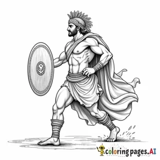 generate me a coloring page about the book song of achilles