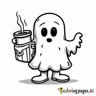 ghost with stanley cup and belt bag