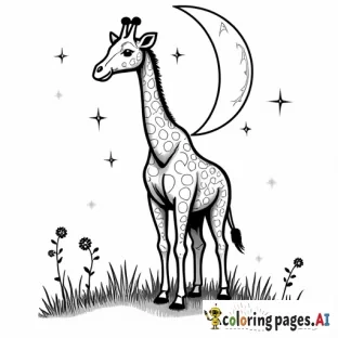 Giraffe in moon
