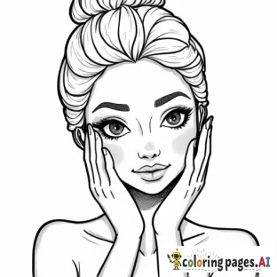 girl putting on skincare