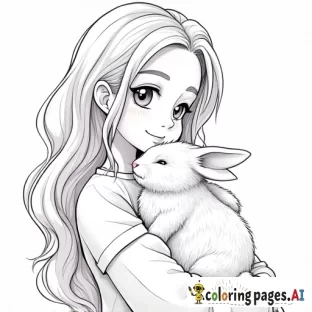 girl with rabbit in her arms