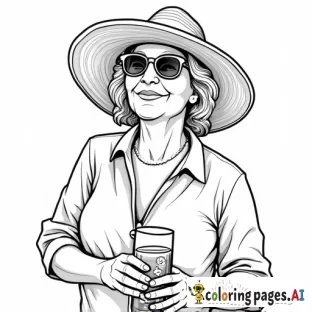 grandma at the yacht club with a drink