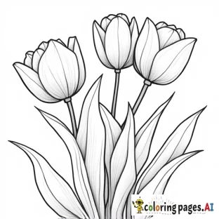 Happy Mother's Day with Tulip Flowers