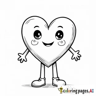 hearts with faces, arms and legs