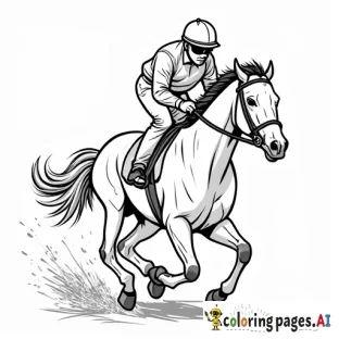 horse racing pictures to color