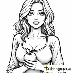 human woman holding an apple