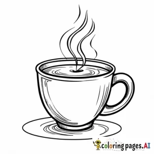I want to design a 1 sheet coloring page on a regular sheet of letter paper for della coffee. Can you come up with one that includes a word search with coffee words, tick tac toe, a cute picture to color and anything else that might be good? Suited for the age ranges of 4-8.
