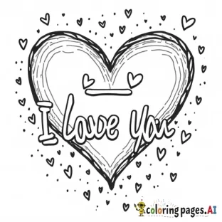 indonesia flag and mexico flag in the top corners with the words, "I love you", in the middle of the page with a heart surrounding the words. little hearts are randomized on the page