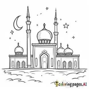 Islamisches Ausmalbild für Kinder