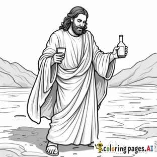JESUS TURNING WATER VASES INTO WINE