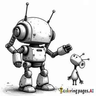 joanna basford style kid robots