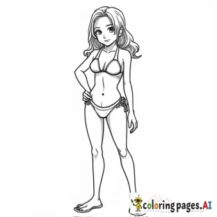 Kairi from Kingdom Hearts in a swimsuit