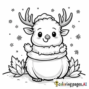 kawaii christmas coloring paage