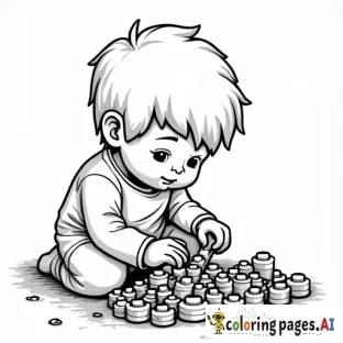 Kid playing with legos