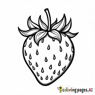 kids coloring book strawberry very simple