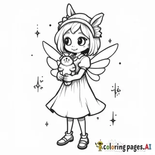 Fairy holding a cat