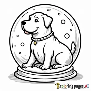 labrador retriever in a snowglobe