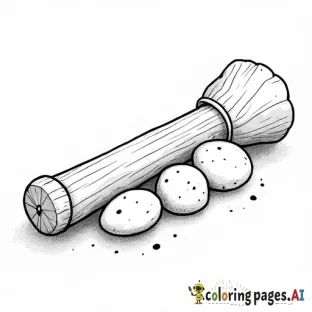 leather sling shot, five stones, simple line drawing, no shading