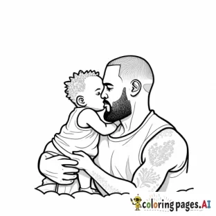 LeBron James kissing an african american child