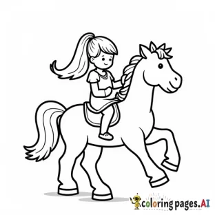 Little girl riding a pony