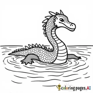 Loch Ness monster in the water