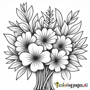 Lots of different Flowers and fruits a bouqet