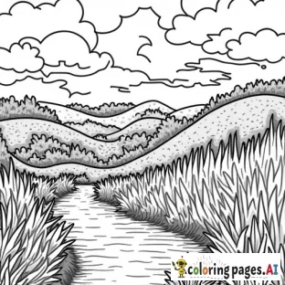 make a coloring page that has an earthy aesthetic to it but also artistic and creative