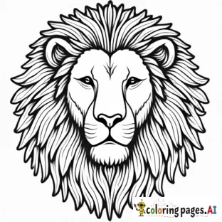 mandala art of lion, thin line, white background, fine line art, coloring page, for adult, Coloring Page, black and white, line art, white background, Simplicity, Ample White Space. The background of the coloring page is plain white to make it easy for young children to color within the lines. The outlines of all the subjects are easy to distinguish, making it simple for kids to color without too much difficult