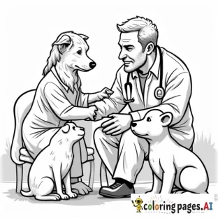 many animals getting an checkup from the vet