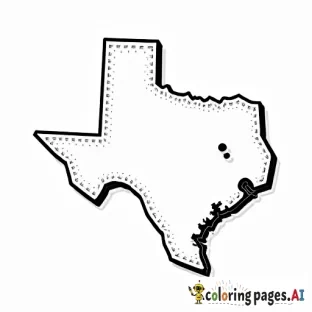 map of texas, pointing out austin with black lines