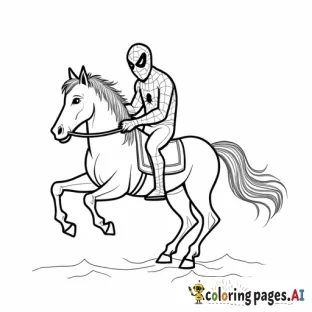 Marvel Ghost spider with a horse