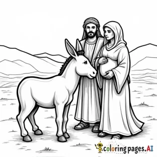 mary and joseph travelling to bethlehem on a donkey, mary should be pregnantvery easy