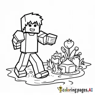 Minecraft - Free Printable Coloring Page