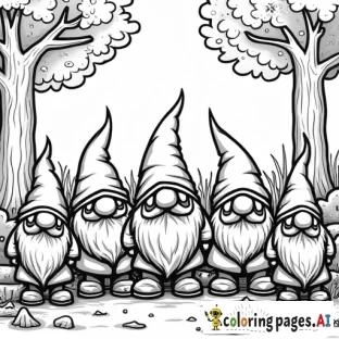 mob of garden gnomes burning down a forest