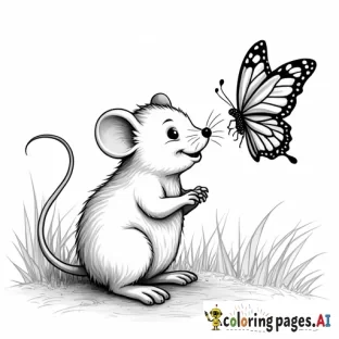 Mouse chasing butterfly
