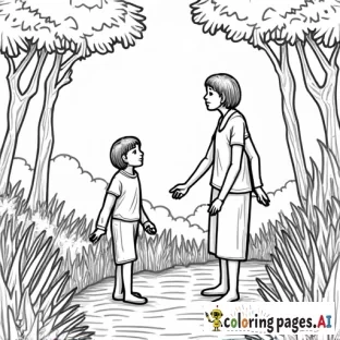 my teacher  and 7 children in the jungle