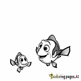 nemo and dory coloring pagws