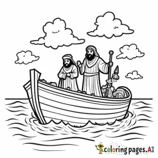 Noah and the Ark Coloring Page