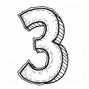 number 3 coloring page