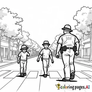 orange county Florida sheriff officer crossing kids across the street