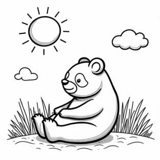 panda resting under the sun