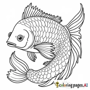 Peixes Coloridos  Um cardume de peixes de diferentes formas e tamanhos nadando ao redor de corais e algas.  Inclua detalhes como escamas, barbatanas e expressões fofas nos peixes. - Free Printable Coloring Page