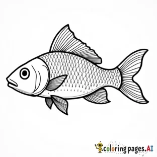 Peixes Coloridos  Um cardume de peixes de diferentes formas e tamanhos nadando ao redor de corais e algas.  Inclua detalhes como escamas, barbatanas e expressões fofas nos peixes. - Free Printable Coloring Page