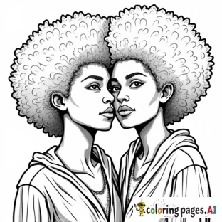 people of color with afro's PEACE & LOVE in the air