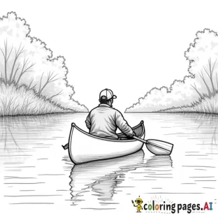 person canoeing on a lake