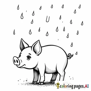 pig in the rain