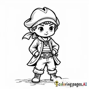 Pirate trying to still from a little boy. full body