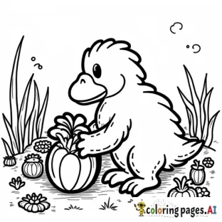 platypus tending to vegetable garden