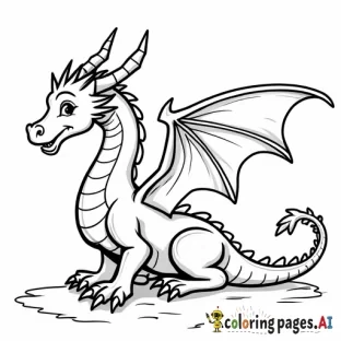 please create a dragon color by number scene